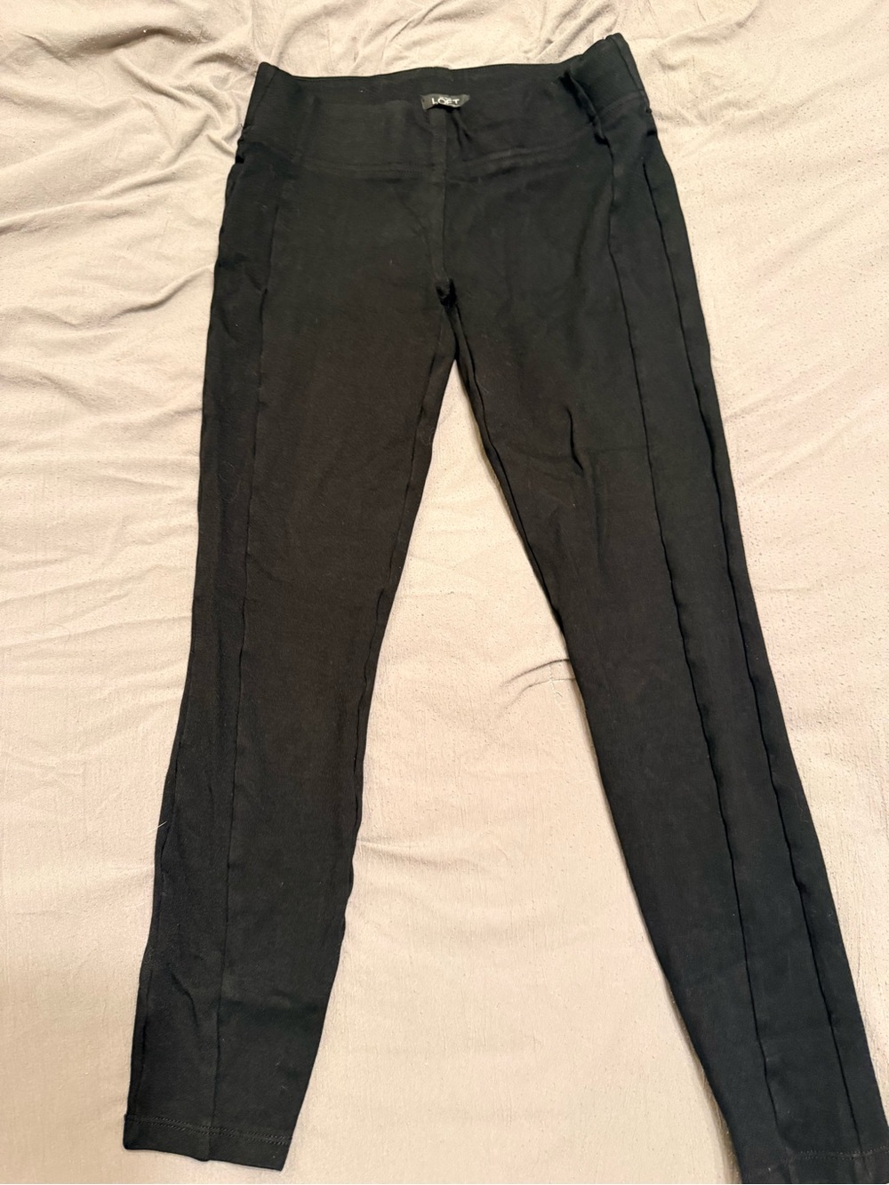 LOFT Black Stretch Pull-On Pants/thick leggings